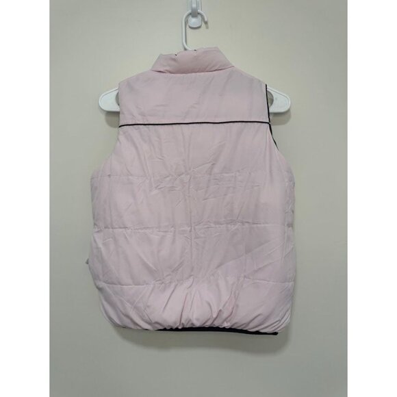 Girls Reversable Puffer Vest, Pink and Brown Size Medium - Picture 5 of 8